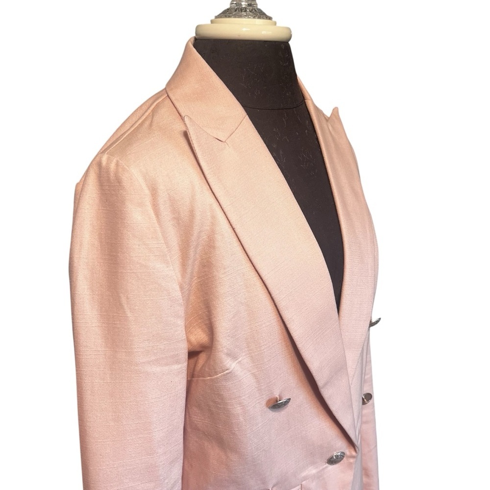 Evereve Lenox Blazer Light Pink Cotton Twill Size Small - Picture 5 of 12
